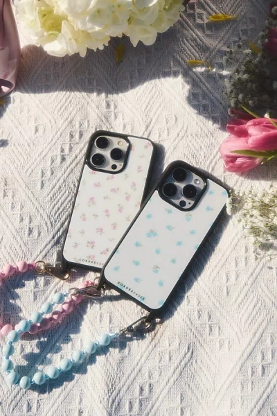 Cordée Cases Peony Picnic Iphone Case + Wristlet Set In Powder Blue At Urban Outfitters In Pattern