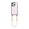 Cordée Cases Pink / Purple / White Gingham Darling Phone Wristlet Set Blush Magsafe In Pink/purple/white