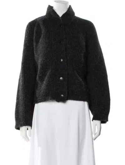 Pre-owned Cordera Alpaca Mock Neck Sweater In Black