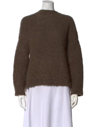 Pre-owned Cordera Alpaca Mock Neck Sweater In Brown