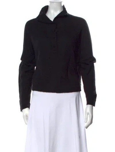 Pre-owned Cordera Baby Alpaca Mock Neck Sweater In Black