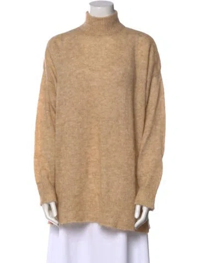 Pre-owned Cordera Baby Alpaca Mock Neck Sweater In Neutral