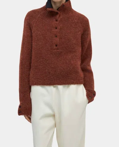 Cordera Baby Alpaca Polo Sweater In Terracotta In Brown