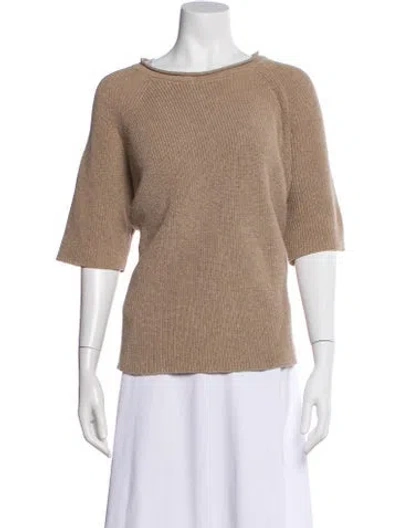 Pre-owned Cordera Bateau Neckline Sweater In Brown