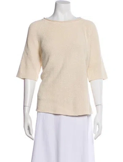 Pre-owned Cordera Bateau Neckline Sweater In White