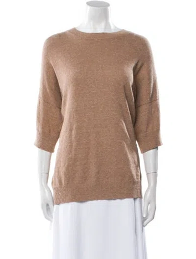 Pre-owned Cordera Bateau Neckline Three-quarter Sleeve Sweatshirt In Neutral