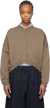 Cordera Beige Cotton & Cashmere Cardigan In Taupe
