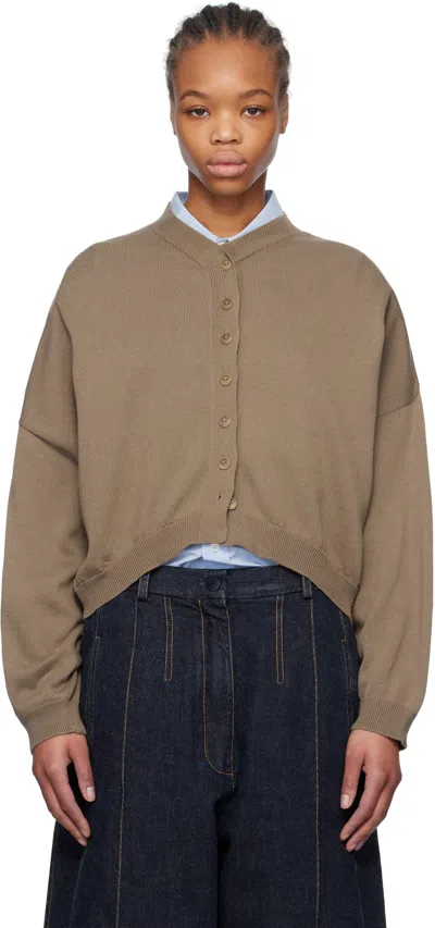 Cordera Beige Cotton & Cashmere Cardigan In Taupe