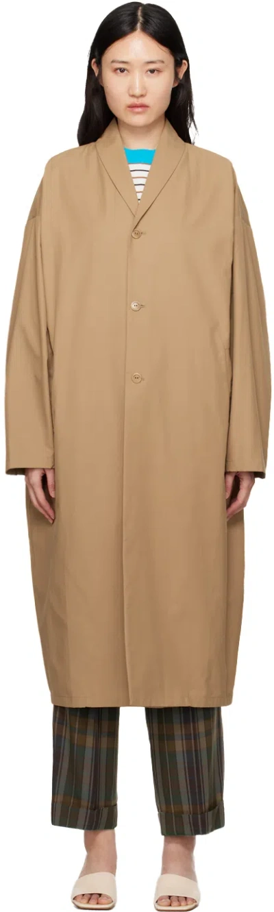Cordera Beige Cover Up Trench Coat In Camel