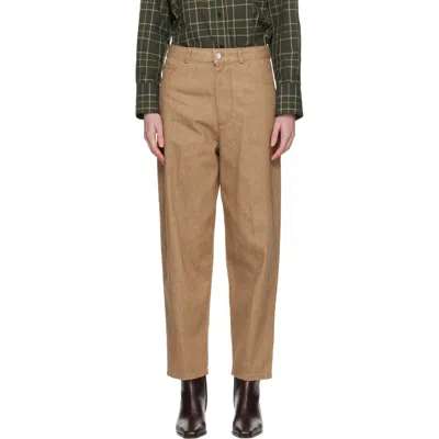 Cordera Beige Denim Carrot Jeans In Brown