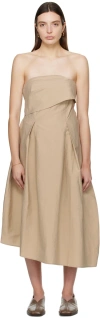 Cordera Beige Strapless Midi Dress In Toasted