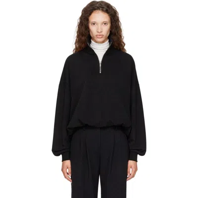 Cordera Black Balloon Quarter-zip Sweater