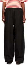 Cordera Black Linen & Lace Trousers In Black