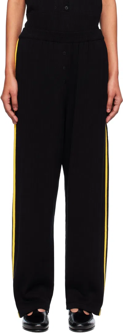 Cordera Black Organic Cotton Pointelle Trousers