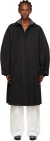 Cordera Black Relaxed Trench Coat In Black