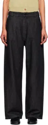 Cordera Black Satin Straight Trousers In Black