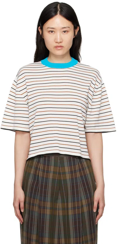 Cordera Blue & White Striped T-shirt In Ceruleo