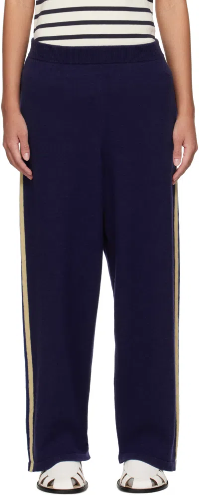 Cordera Blue Merino Wool Trousers In Black