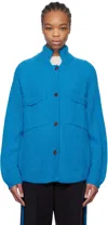 Shop Cordera Blue Mohair & Baby Alpaca Cardigan In Ceruleo