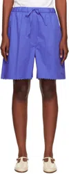 Cordera Blue Wavy Bermuda Shorts In Blue