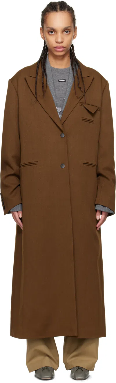 Cordera Brown Long Wool Coat