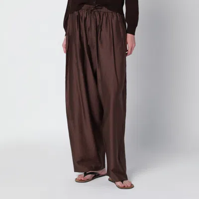 Cordera Brown Maxi Trousers In Lyocell Blend