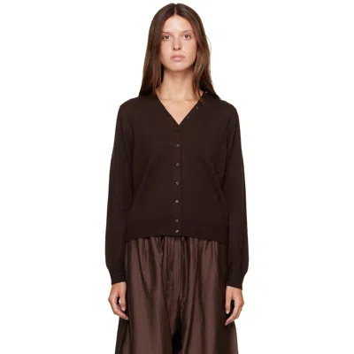 Cordera Brown Merino Wool Button Cardigan