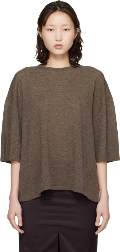 Cordera Brown Merino Wool Oversized T-shirt