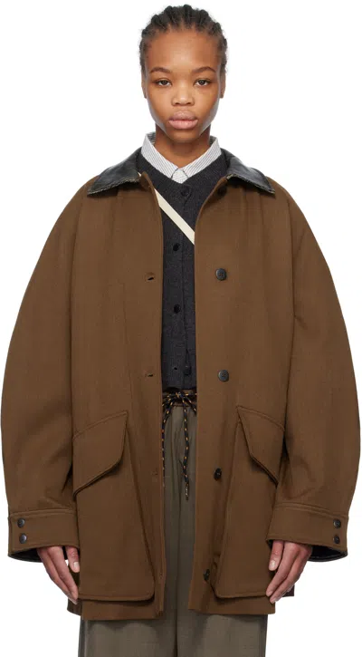 Cordera Brown Short Trench Jacket In Root
