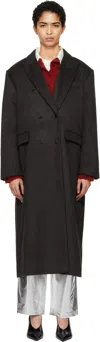 Cordera Brown Wool Long Coat In Java