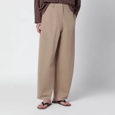 Cordera Camel Curved-leg Trousers In Brown
