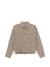 Cordera 체크 프린트 밴딩 헴 셔츠 In Brown