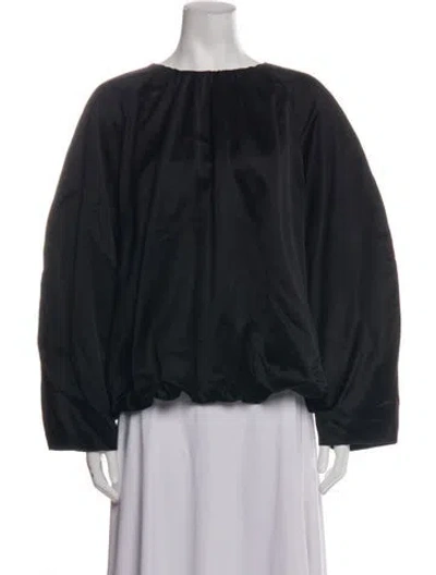 Pre-owned Cordera Crew Neck Long Sleeve Top In Black