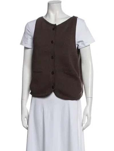 Pre-owned Cordera Crew Neck Short Sleeve Top In Brown