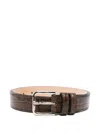 Cordera Crocodile-effect Leather Belt In Brown
