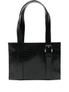 Cordera Crocodile-embossed Shoulder Bag In Black