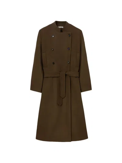 Cordera Double-breasted Belted Coat In Green