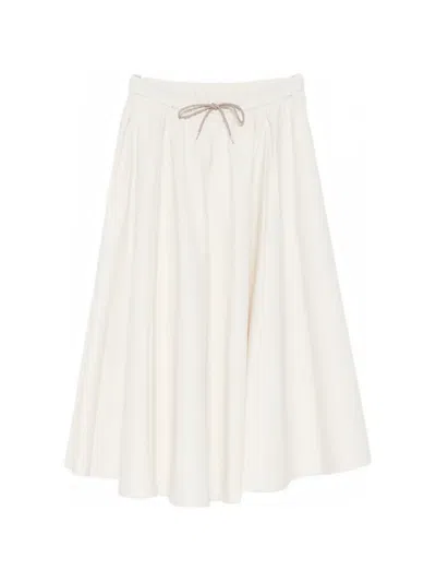 Cordera Drawstring Skirt In White