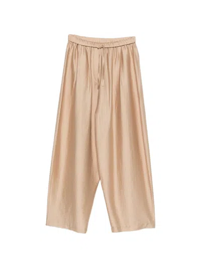 Cordera 드로스트링 웨이스트 와이드 팬츠 In Brown