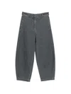 Cordera 밴딩 웨이스트 와이드 팬츠 In Gray