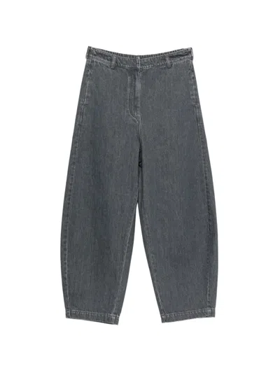 Cordera 밴딩 웨이스트 와이드 팬츠 In Gray