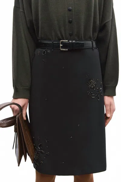 Cordera Embellished Tailoring Skirt In Black
