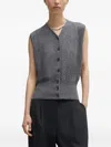 Cordera Flecked Cotton Waistcoat In Grey In Gray