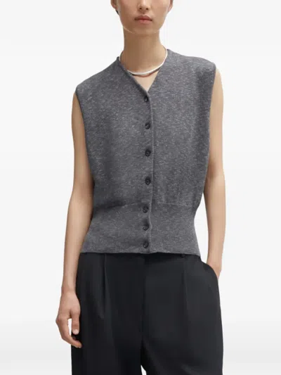 Cordera Flecked Waistcoat In Gray