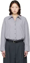 Cordera Gray & White Oversized Shirt In Gray