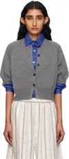 Cordera Gray Cotton Cashmere Cardigan In Gray