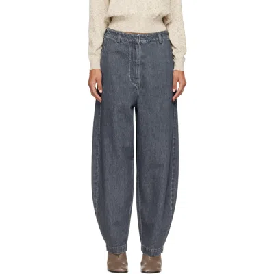 Cordera Gray Curved Jeans In Grey
