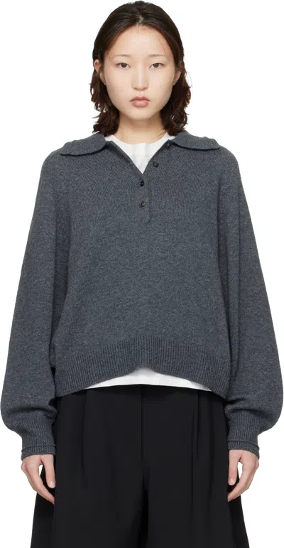 Cordera Gray Merino Wool Polo