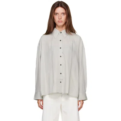 Cordera Gray Pinstriped Oversized Shirt