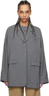 Cordera Gray Tailoring Pinstripe Blazer In Grey